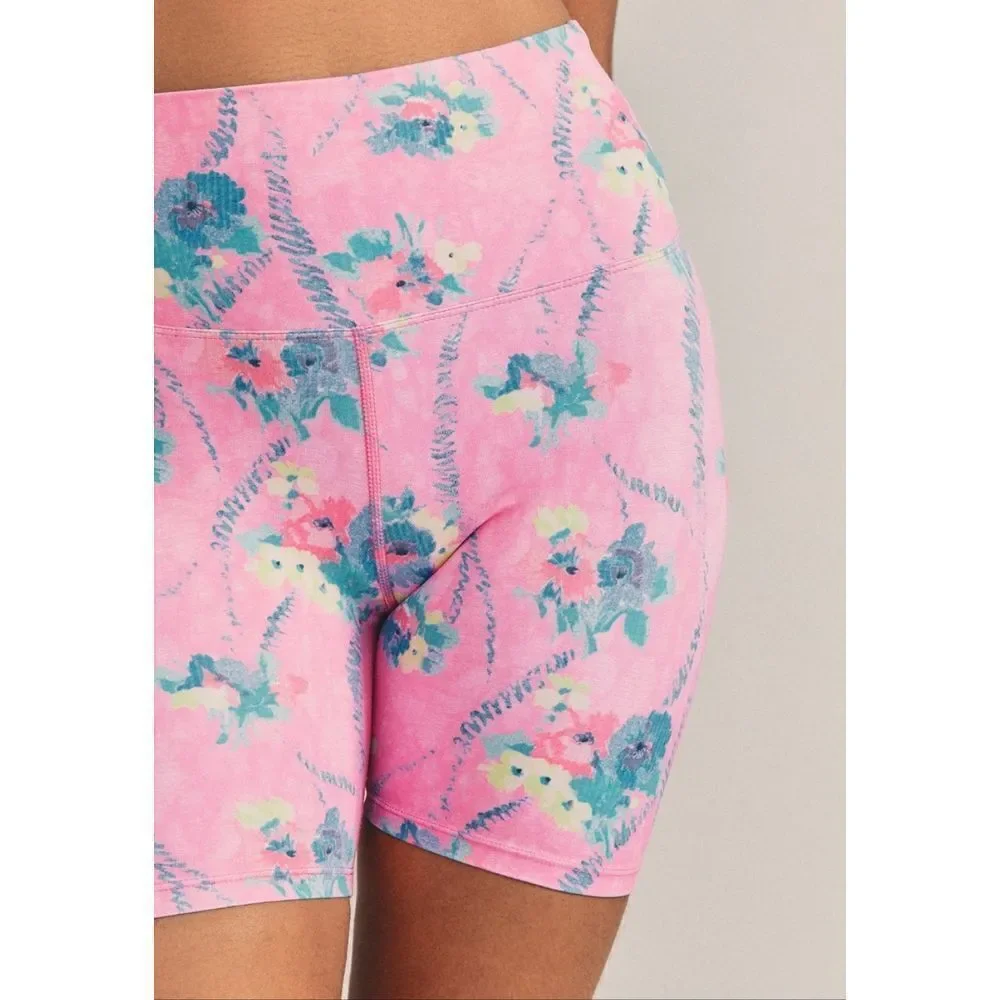 Love Shack Fancy Women's Pink X Beach Riot Hibiscus Bike Short Size XS